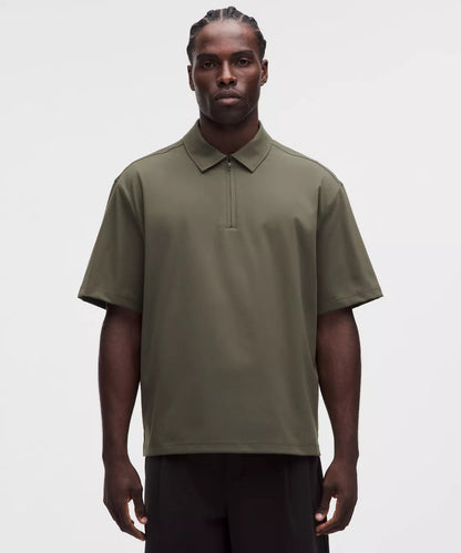 Daydrift Oversized Zip-Neck Polo Shirt