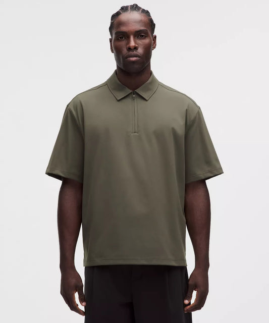 Daydrift Oversized Zip-Neck Polo Shirt