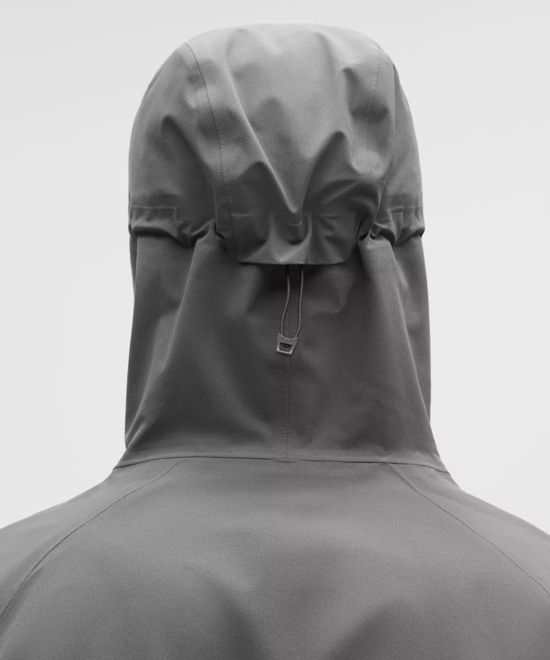 Dark gray hooded jacket on a white background
