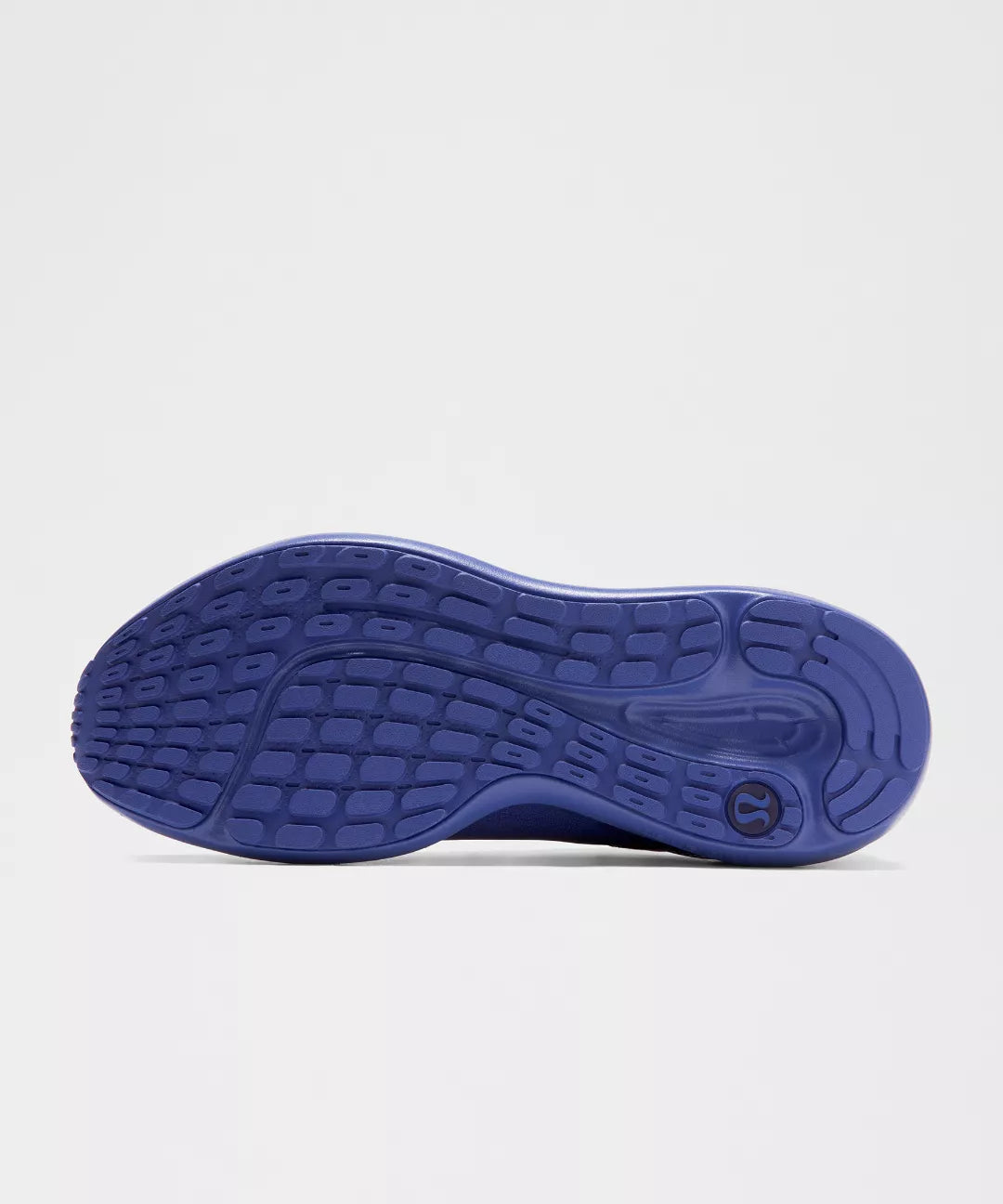Blue shoe sole on a light gray background