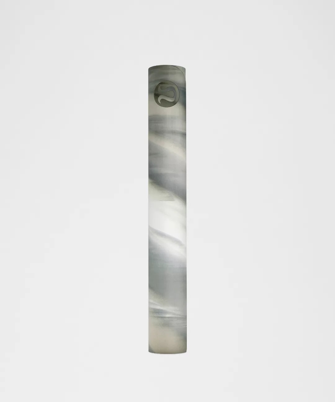 Marbled cylindrical object on a light gray background