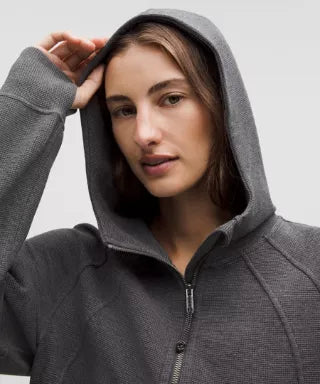 Scuba Oversized Full-Zip Hoodie Waffle