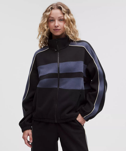 Women's Steady State Oversized Funnel Full Zip Stripe