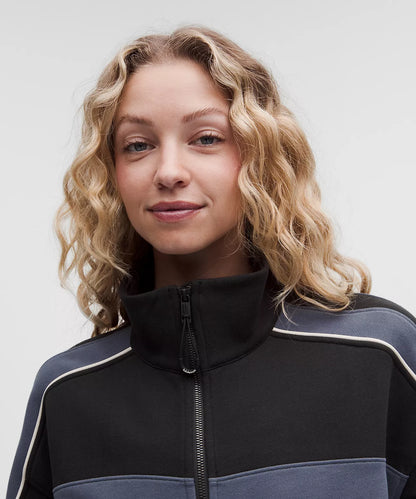 Women's Steady State Oversized Funnel Full Zip Stripe